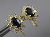 ESTATE 1.60CT DIAMOND & AAA SAPPHIRE 14K YELLOW GOLD FRENCH BACK EARRINGS #25277