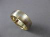 ESTATE 14KT WHITE & YELLOW GOLD MATTE HANDCRAFTED WEDDING BAND RING 7mm #23226