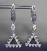 ESTATE .96CT DIAMOND 14KT WHITE GOLD 3D OPEN TRIANGULAR FLOATING DROP EARRINGS