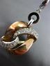 ESTATE LARGE .50CT DIAMOND 14KT WHITE & ROSE GOLD 3D LOVE KNOT HANGING EARRINGS