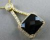 ESTATE LARGE 12.39CT DIAMOND & SMOKY TOPAZ 14KT YELLOW GOLD 3D FLOATING PENDANT