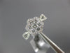 ESTATE .94CT ROUND DIAMOND 18KT WHITE GOLD 3D CLASSIC FLOWER CLUSTER LOVE RING