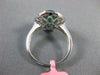 ESTATE 1.95CT DIAMOND & AAA EMERALD 18KT WHITE GOLD FLOWER OVAL ENGAGEMENT RING