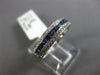 ESTATE .76CT DIAMOND & AAA SAPPHIRE 14K WHITE GOLD 3D INVISIBLE ANNIVERSARY RING