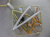 ESTATE LARGE .55CT DIAMOND 18KT TWO TONE GOLD 3D SQUARE STAR CRISS CROSS PENDANT