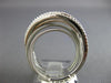 ESTATE WIDE .97CT DIAMOND 14KT WHITE GOLD 3D MULTI ROW CRISS CROSS FLEXIBLE RING
