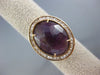 ESTATE LARGE 5.54CT DIAMOND & AAA AMETHYST 14K ROSE GOLD OPEN FILIGREE HALO RING