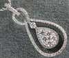 ESTATE .47CT DIAMOND 18KT WHITE GOLD 3D CUSTER TEAR DROP INFINITY LOVE PENDANT