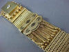 ANTIQUE LARGE PERLE .30CT DIAMOND 14KT YELLOW GOLD TASSEL BRACELET WATCH #24924