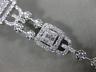 ESTATE LARGE 2.11CT DIAMOND 18KT WHITE GOLD 3D HALO LINK SQUARE TENNIS BRACELET