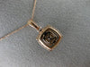 ESTATE .50CT DIAMOND 14KT WHITE & ROSE GOLD CLUSTER HALO SQUARE FLOATING PENDANT
