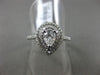 ESTATE WIDE 1.18CT DIAMOND 14K WHITE GOLD PEAR SHAPE DOUBLE HALO ENGAGEMENT RING