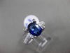 ESTATE 2.08CT DIAMOND & AAA SAPPHIRE 18KT WHITE GOLD 3D OVAL ENGAGEMENT RING