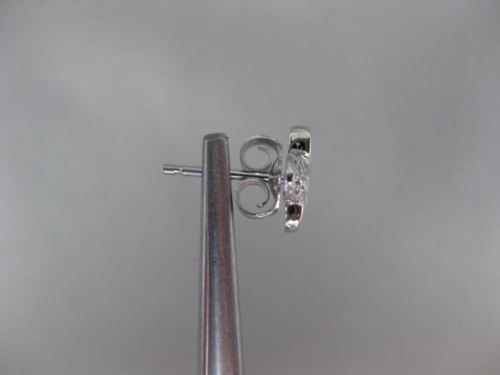 ESTATE SMALL .06CT DIAMOND 14KT WHITE GOLD FILIGREE FLEUR DE LIS STUD EARRINGS