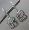 ESTATE LARGE .86CT DIAMOND 18KT WHITE GOLD 3D CLASSIC LEVERBACK HANGING EARRINGS