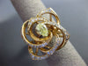 ESTATE LARGE 1.07CT WHITE & FANCY YELLOW DIAMOND 18KT ROSE GOLD FLOWER LOVE RING