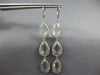 ESTATE LARGE AAA CRYSTAL 14KT WHITE GOLD PEAR SHAPE LEVER BACK HANGING EARRINGS