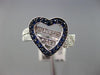 ESTATE 1.31CT DIAMOND & SAPPHIRE 14KT WHITE GOLD 3D HEART LOVE VALENTINES RING