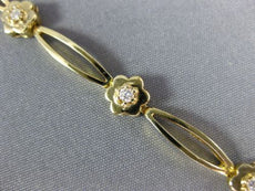 ANTIQUE .30CT ROUND DIAMOND 14K YELLOW GOLD CLASSIC DAISY FLOWER BRACELET #10577