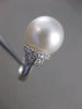 ESTATE DIAMOND 14MM SOUTH SEA PEARL 14KT WHITE GOLD FANCY COCKTAIL RING VS #2670