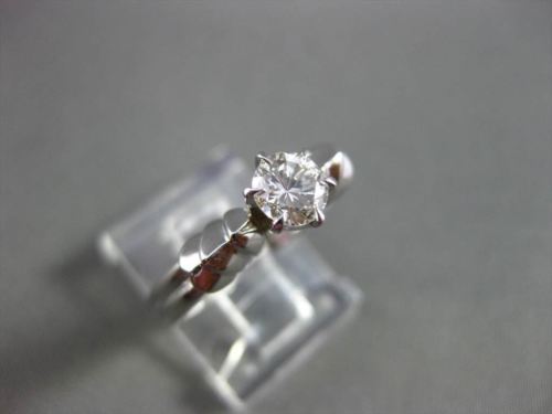 ESTATE .50CT ROUND DIAMOND 18KT WHITE GOLD 3D SOLITAIRE ENGAGEMENT RING #22942