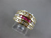 ESTATE WIDE 1.90CT DIAMOND & AAA RUBY 14KT YELLOW GOLD 3D COCKTAIL RING #21571