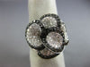 EXTRA LARGE 2.93CT WHITE & BLACK DIAMOND 18K WHITE GOLD MULTI LEAF FLOWER RING