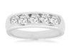 ESTATE 1.16CT DIAMOND 14K WHITE GOLD 3D 5 STONE CHANNEL WEDDING ANNIVERSARY RING