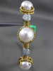 LARGE .55CT DIAMOND & AAA SOUTH SEA PEARL 18K TWO TONE GOLD 3D BANGLE BRACELET