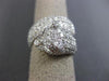 ESTATE LARGE 4.68CT DIAMOND & AAA EMERALD 18KT WHITE GOLD PAVE PANTHER FUN RING