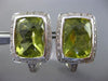 ESTATE MASSIVE 16.35CT DIAMOND GREEN AMETHYST 14K WHITE GOLD 3D CLIP ON EARRINGS