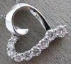 ESTATE .77CT DIAMOND 14K WHITE GOLD 3D CLASSIC OPEN HEART FLOATING PENDANT #3210