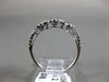 ESTATE 1.31CT DIAMOND & AAA SAPPHIRE 18K WHITE GOLD THREE STONE ANNIVERSARY RING