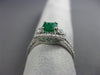 ESTATE 1.22CT DIAMOND & AAA EMERALD 14KT WHITE GOLD HALO SQUARE ENGAGEMENT RING