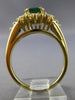 ESTATE WIDE 1.82CT DIAMOND & AAA EMERALD 18KT YELLOW GOLD ENGAGEMENT RING #26466