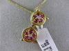 ESTATE 1.03CT DIAMOND & AAA RUBY 14K YELLOW GOLD 3D SUN GLASSES FLOATING PENDANT