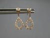 ESTATE .26CT DIAMOND 14KT ROSE GOLD 3D TEAR DROP CLASSIC HANGING EARRINGS