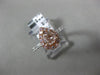 ESTATE 1.03CT WHITE & PINK DIAMOND 14K WHITE & ROSE GOLD 3D HALO ENGAGEMENT RING