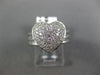 ANTIQUE WIDE .70CT DIAMOND 18KT WHITE GOLD 3D CLASSIC PAVE HEART FUN RING #14321