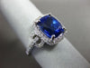 ESTATE LARGE 4.03CT DIAMOND & AAA TANZANITE 14KT WHITE GOLD HALO ENGAGEMENT RING