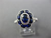 ESTATE 1.91CT DIAMOND & AAA SAPPHIRE 18K WHITE GOLD CLASSIC FLOWER FILIGREE RING