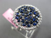 ESTATE LARGE 2.20CT DIAMOND & SAPPHIRE 14KT WHITE GOLD CLUSTER ROUND FLOWER RING