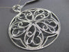 ESTATE EXTRA LARGE 2.30CT DIAMOND 14K WHITE GOLD 3D OPEN FILIGREE FLOWER PENDANT