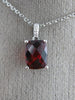 ESTATE 1.51CT DIAMOND & AAA GARNET 14KT WHITE GOLD CUSHION CUT FLOATING EARRINGS