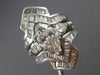 ESTATE EXTRA LARGE 4.26CT DIAMOND PLATINUM 3D INSERT ENGAGEMENT RING SET #841