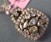 ESTATE 1.61CT WHITE & FANCY COLOR DIAMOND 18KT ROSE GOLD 3D HALO SQUARE PENDANT