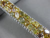 GIA LARGE 26.82CT WHITE & FANCY YELLOW DIAMOND 18K TWO TONE GOLD TENNIS BRACELET