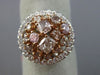 ESTATE WIDE 2.0CT MULTI COLOR DIAMOND 18KT WHITE & ROSE GOLD 3D ANNIVERSARY RING