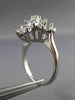 ESTATE LARGE 1.0CT DIAMOND 14KT WHITE GOLD 3D CLASSIC CLUSTER FLOWER LOVE RING