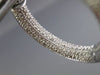 ESTATE LARGE WIDE 6.0CT DIAMOND 14K WHITE GOLD 3D DOUBLE MULTI ROW HOOP EARRINGS
